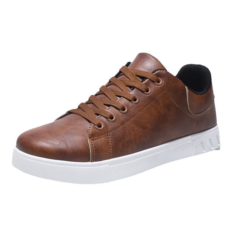 Men's Stylish Brown Leather Sneakers