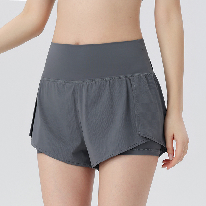 Super High Waisted Back Pocket & Side Hidden Pocket 2-in-1 Yoga Shorts 