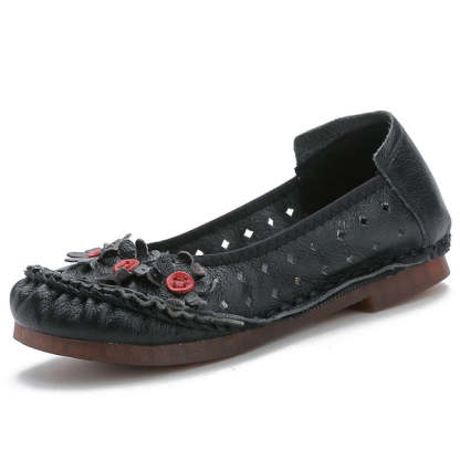 Genuine Leather Plus-Size Women's Single Shoes