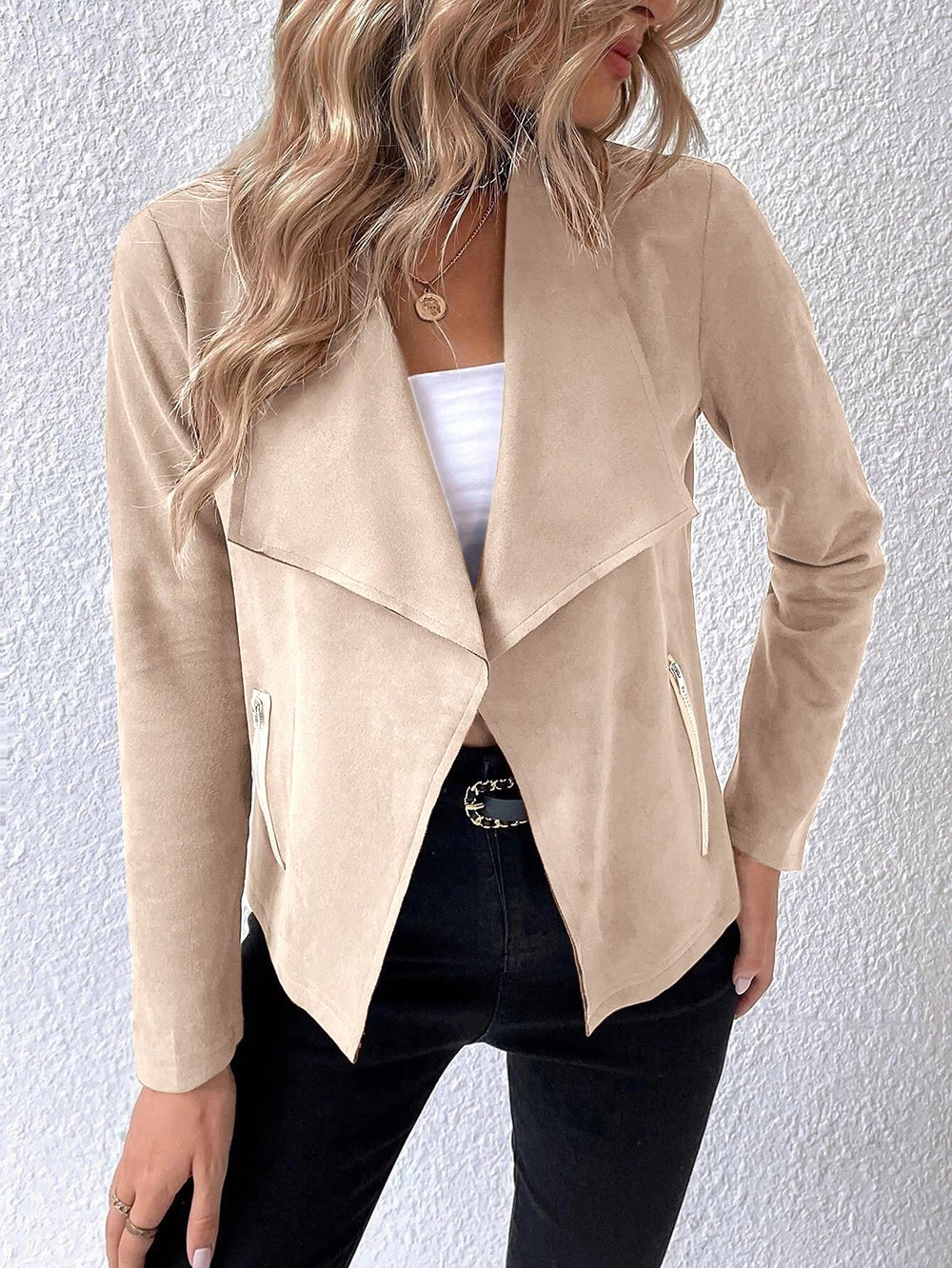 Jacket With Waterfall Collar