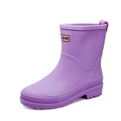 Women's Simple Waterproof Non-slip Medium Top Rain Boots