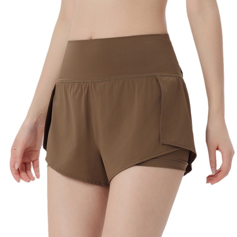 Super High Waisted Back Pocket & Side Hidden Pocket 2-in-1 Yoga Shorts