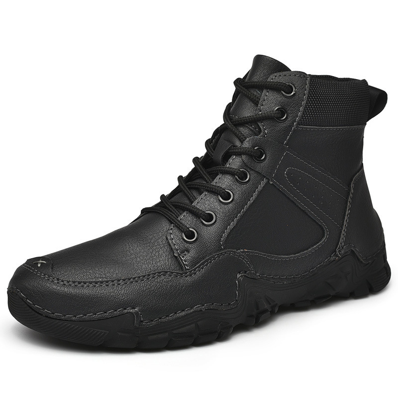 Men Casual Ankle Boots Leather Winter Orthopedic Shoes