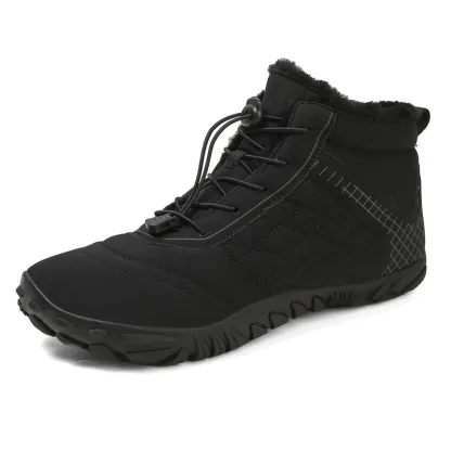 Barefoot mens Wide shoes Toe Box Winter Cross Trainer Minimalist anti skid shoes for women Cotton Boots Sneakers Outdoor Ankle Boots Brown Black Green White