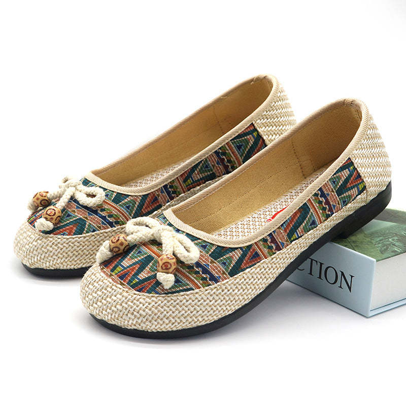 New Soft Sole Women's Shoes Shallow Mouth Linen Shoes
