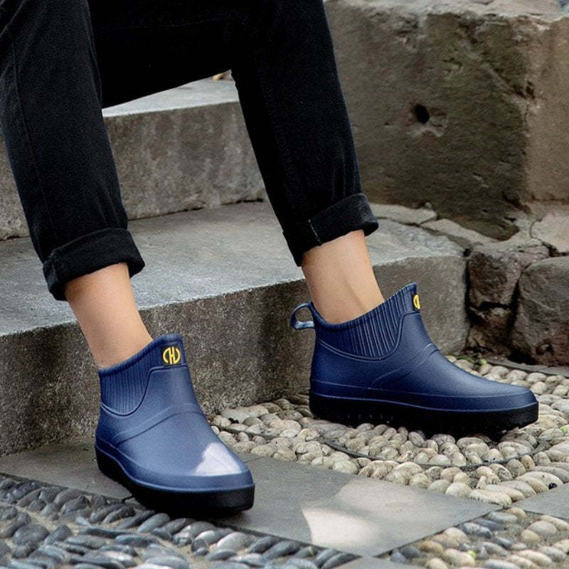 Men Rain Ankle Boots Slip-on Nonskid Orthopedic Shoes