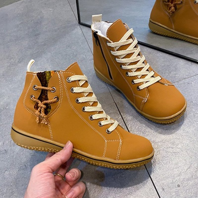 Women Ankle Boots Zipper Plush Orthopedic Shoes