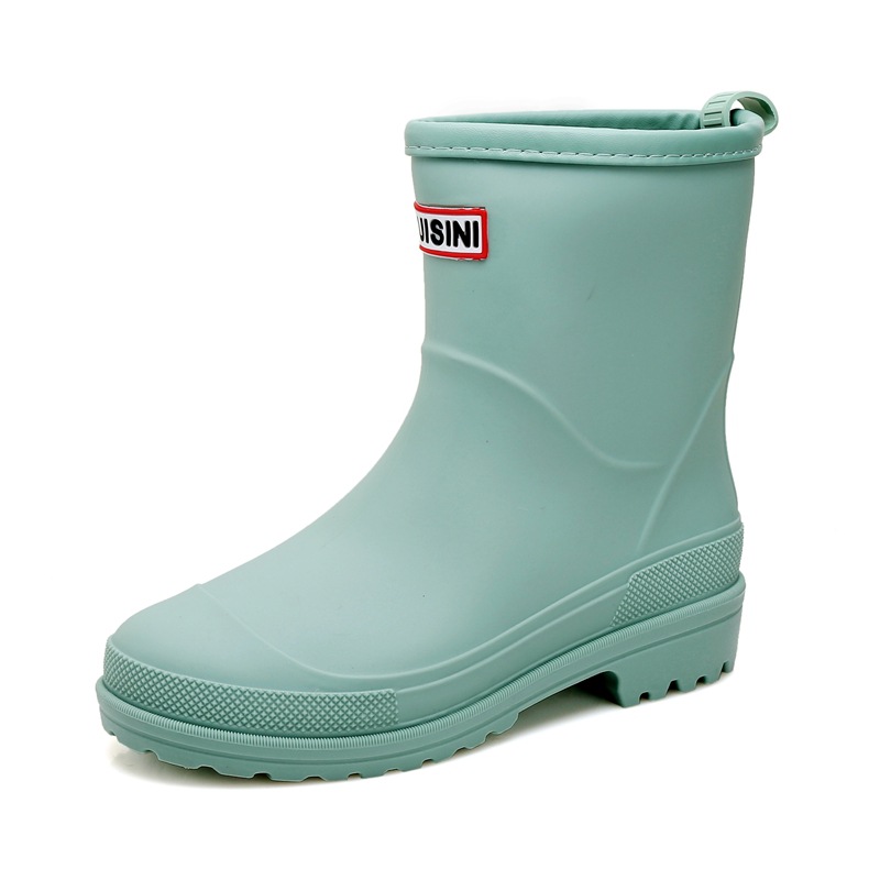 Women's Simple Waterproof Non-slip Medium Top Rain Boots