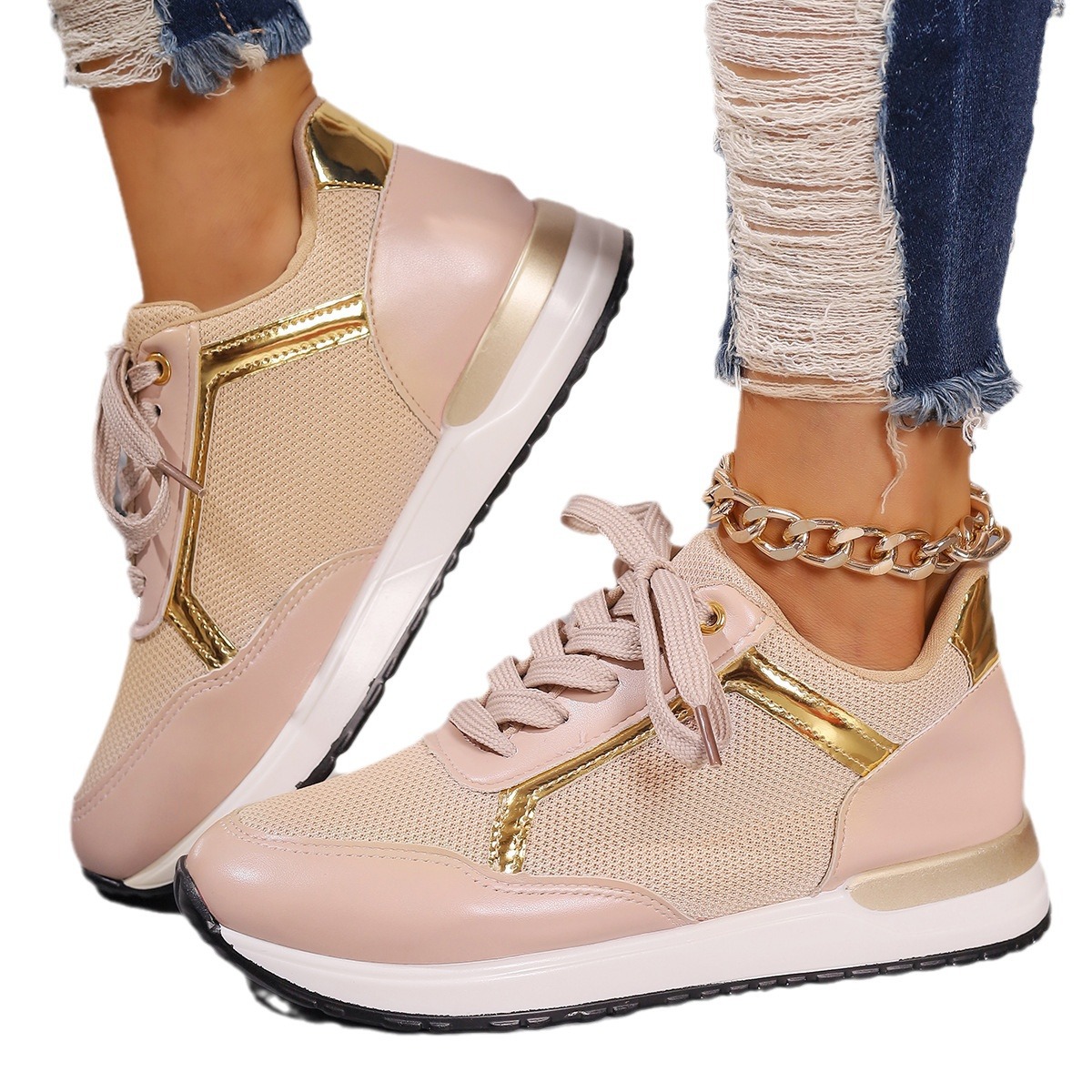 Women Orthopedic Shoes Bling Wedge Sneakers