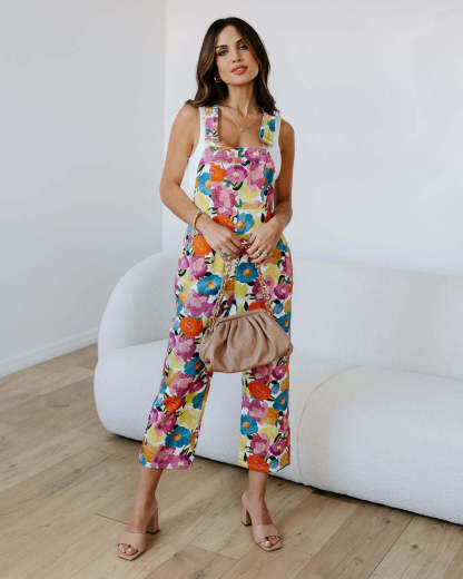 Floral Sleeve Jumpsuit