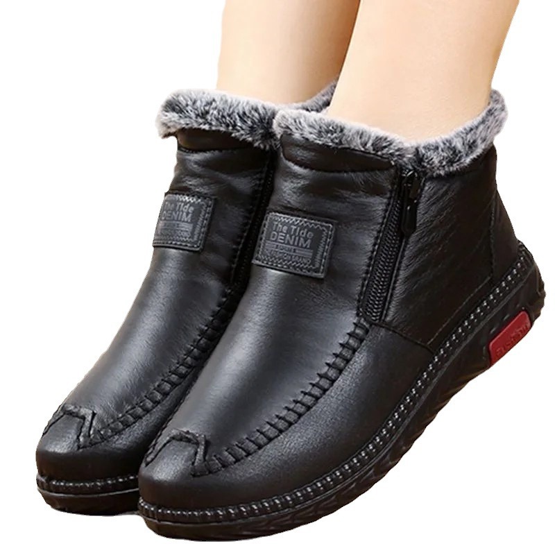 Women's Waterproof Non-slip Cotton Leather Boots