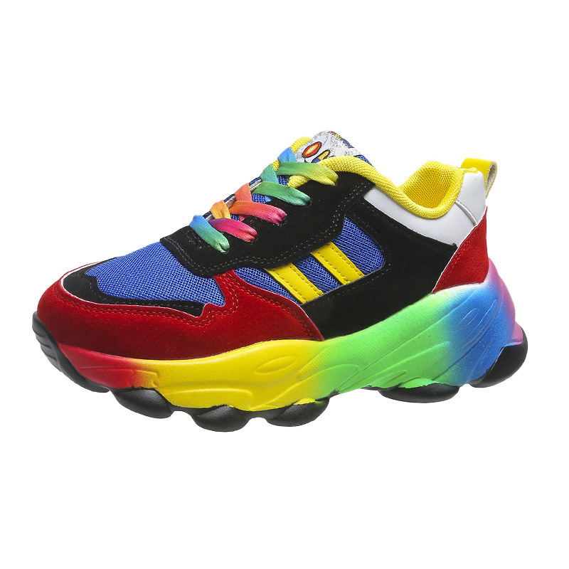 Colorblock Lace-up Platform Sneakers