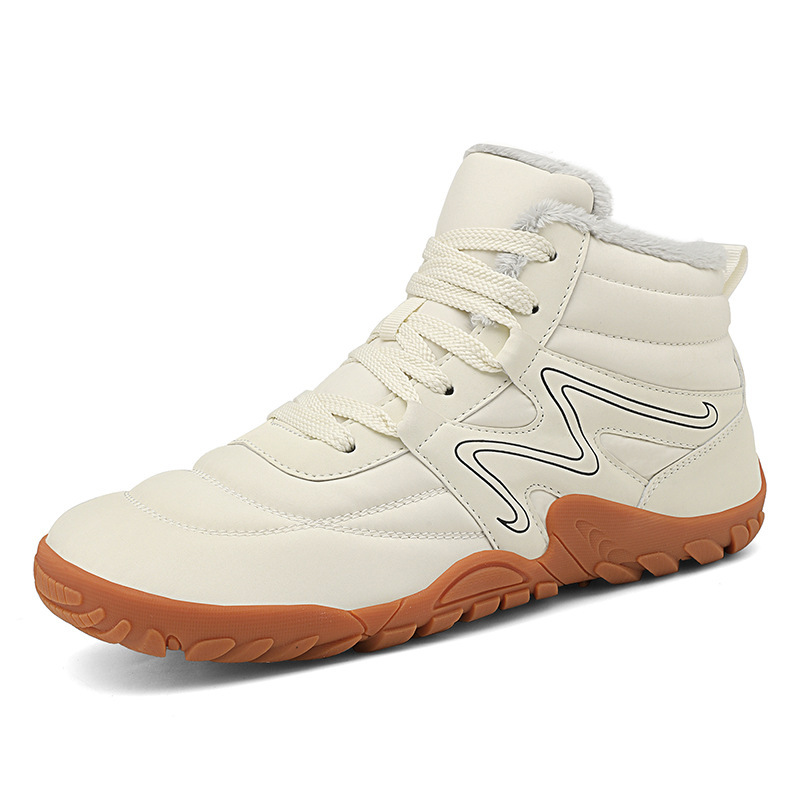 Mens Womens Winter Hiking Boots Wide Toe Box Warm Snow Boots Minimalist Barefoot Boots Zero Drop Sole Waterproof Non-Slip Ankle Booties