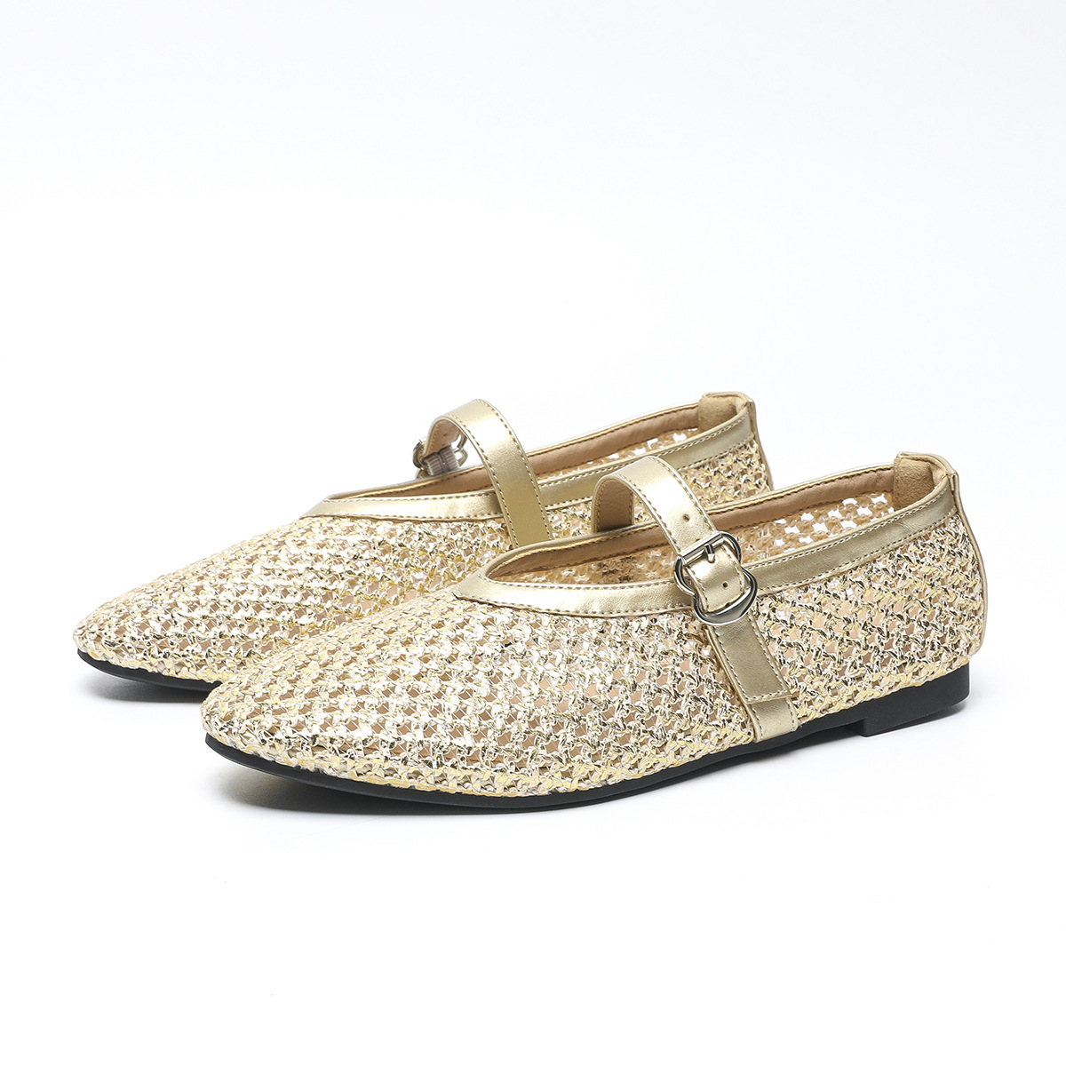 Women's Mesh Ballet Flats Comfy Mary Jane Shoes