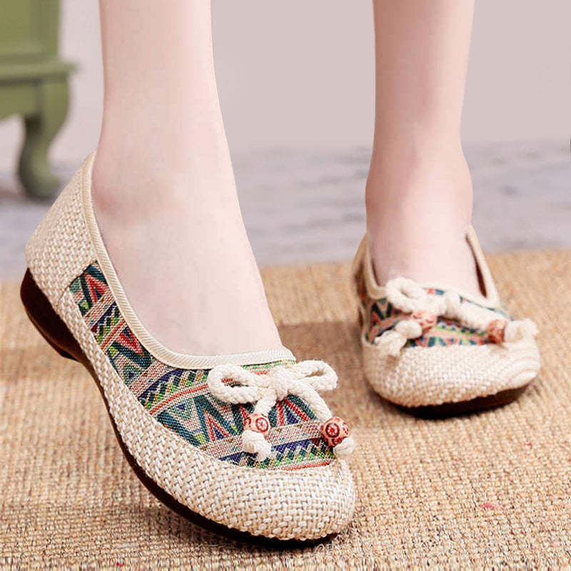 New Soft Sole Women's Shoes Shallow Mouth Linen Shoes