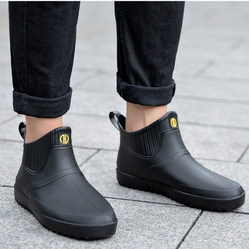 Men Rain Ankle Boots Slip-on Nonskid Orthopedic Shoes