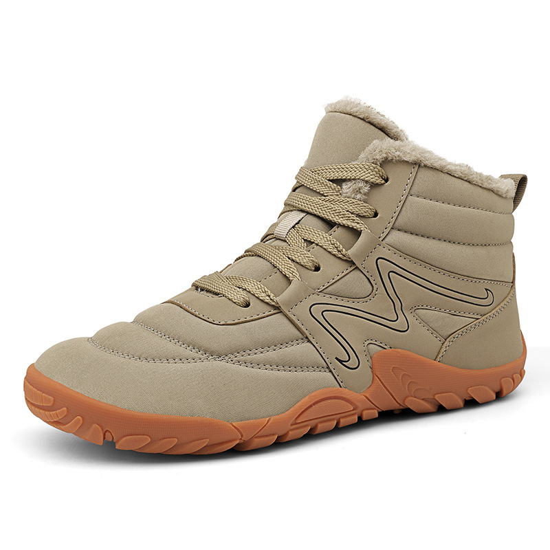 Mens Womens Winter Hiking Boots Wide Toe Box Warm Snow Boots Minimalist Barefoot Boots Zero Drop Sole Waterproof Non-Slip Ankle Booties