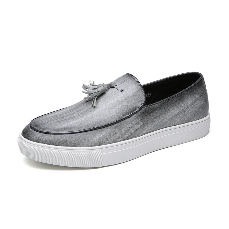 Men’s Slip-On Loafers - Leather Upper - Tassel Detail - Comfortable Rubber Sole