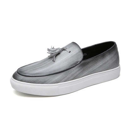 Men’s Slip-On Loafers - Leather Upper - Tassel Detail - Comfortable Rubber Sole