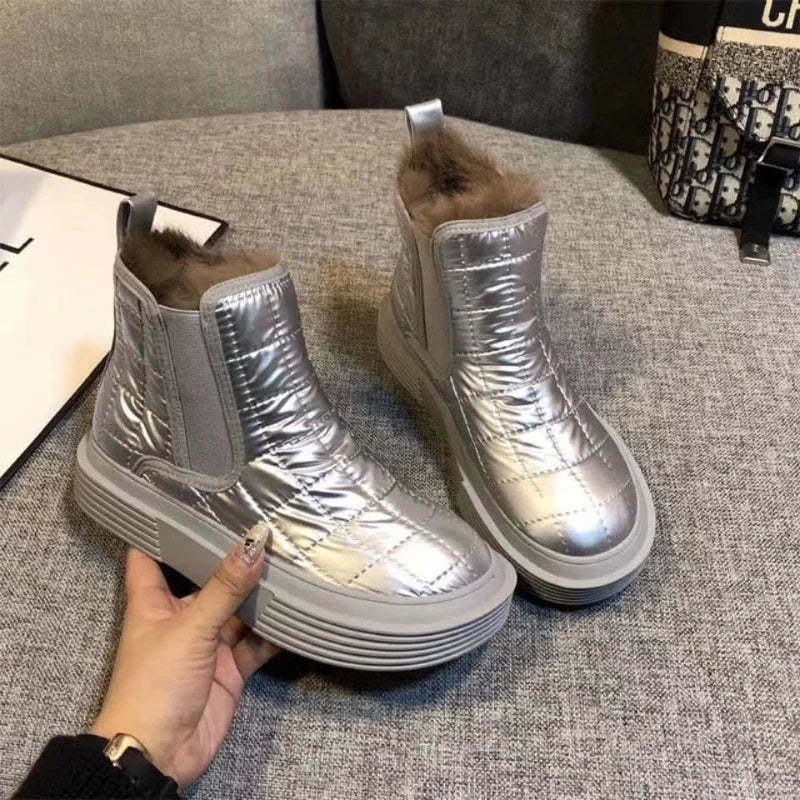 Women Orthopedic Casual Fur Ankle Boots Winter Shoes