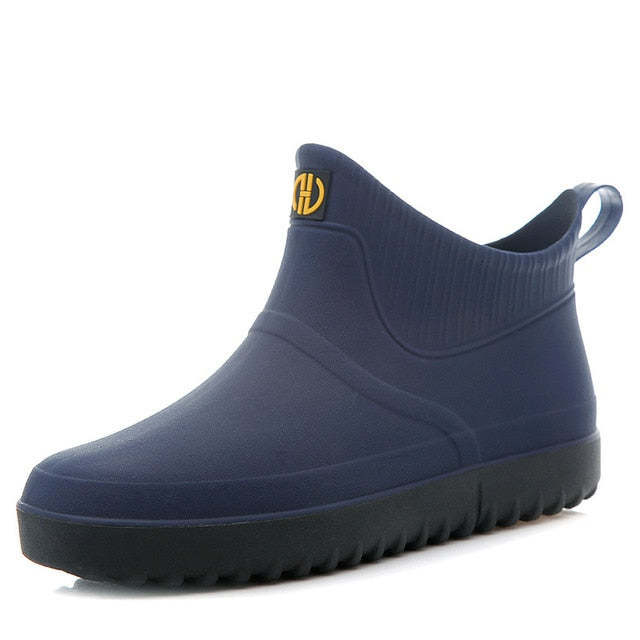 Men Rain Ankle Boots Slip-on Nonskid Orthopedic Shoes