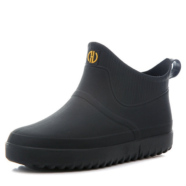 Men Rain Ankle Boots Slip-on Nonskid Orthopedic Shoes