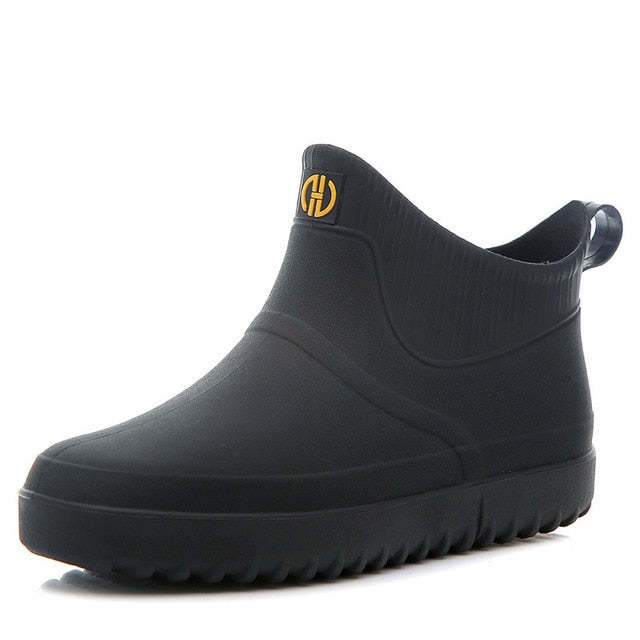 Men Rain Ankle Boots Slip-on Nonskid Orthopedic Shoes