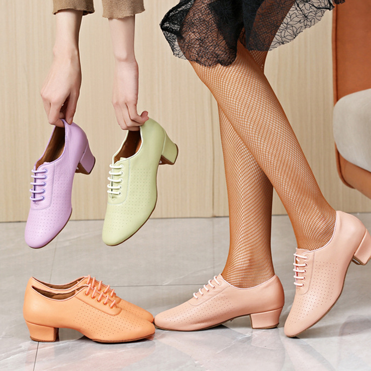 Women's Real Leather 5cm Heels Teaching & Practice Shoes Ballroom Dance Shoes