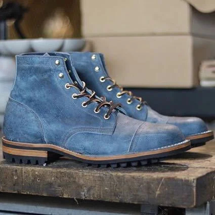 Retro Low Heel Men's Casual All-Match Men's Short Boots