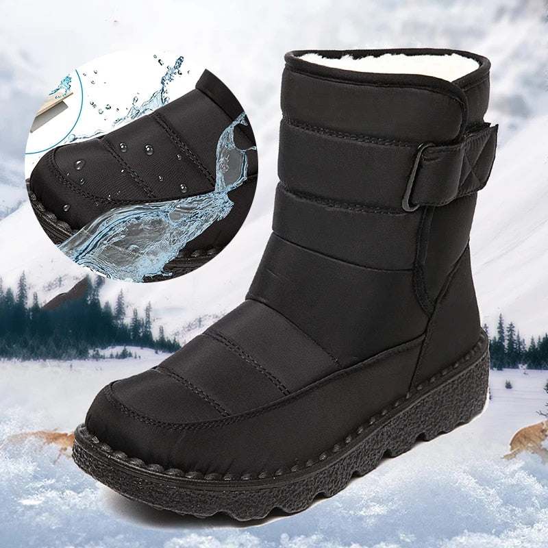 Orthopedic Boots For Women Waterproof Comfortable Fur Lined Ankle Winter Snow Boots