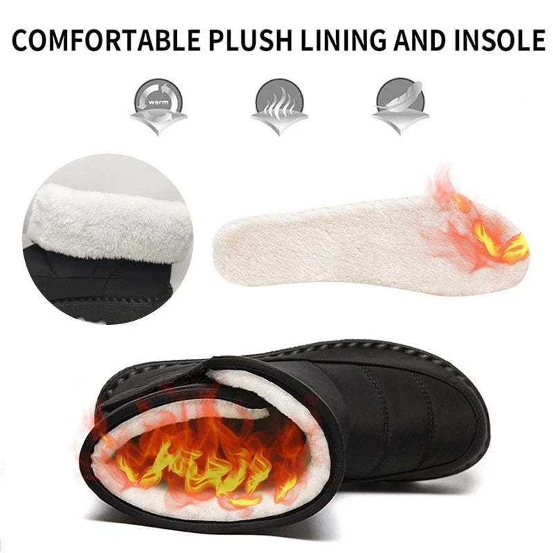 Orthopedic Boots For Women Waterproof Comfortable Fur Lined Ankle Winter Snow Boots