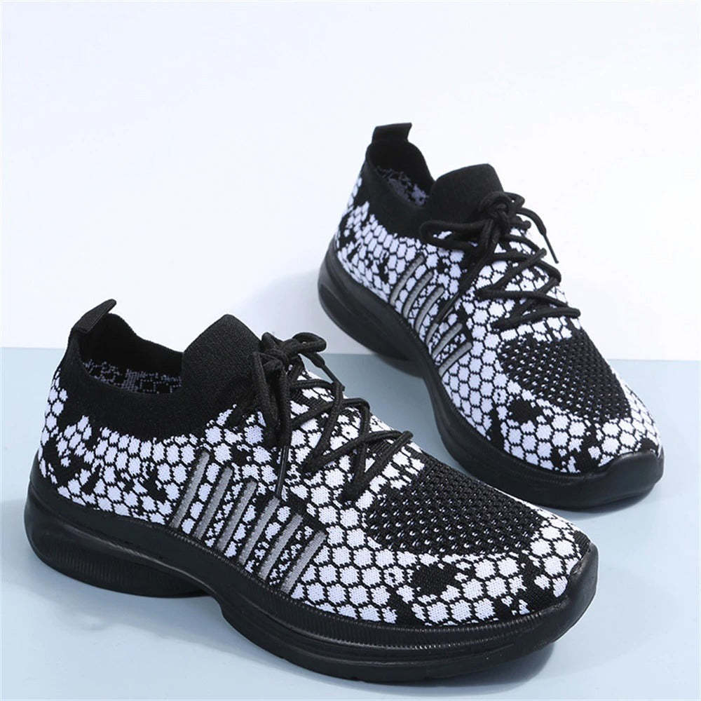 Women Running Orthopedic Shoes Mesh Elastic Collar Thick Platform Sneakers