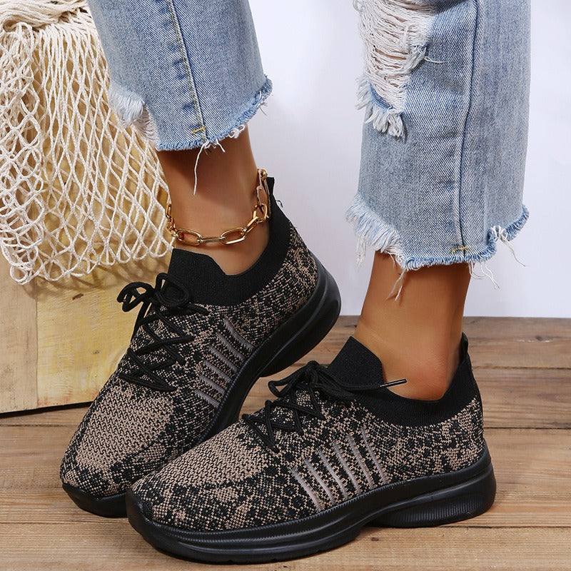 Women Running Orthopedic Shoes Mesh Elastic Collar Thick Platform Sneakers