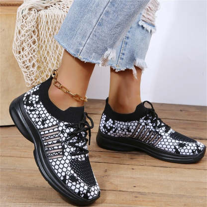 Women Running Orthopedic Shoes Mesh Elastic Collar Thick Platform Sneakers