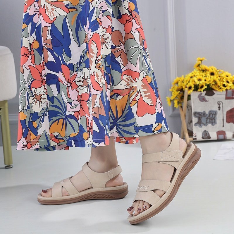 Women Orthopedic Sandals Hook&loop Ankle Strap Arch Support Basic Walking Summer