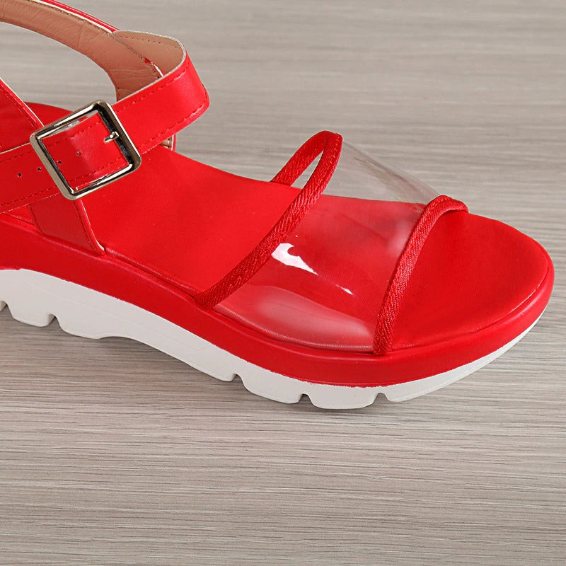 Arch Support Sandals Women Memory Foam Clear Ankle Strap EVA Plus Size Unique Summer