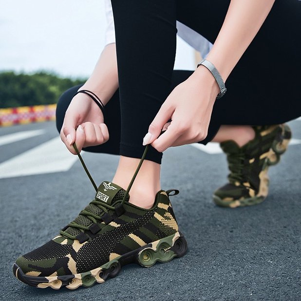 Women Orthopedic Shoes Mesh Camouflage Outdoor Sneakers