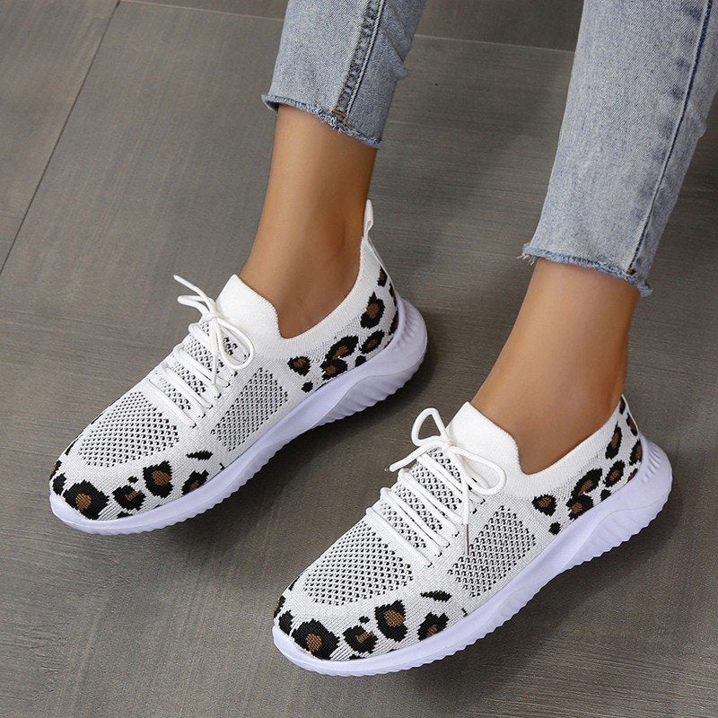 Orthopedic Shoes For Women Leopard Mesh Trendy Summer Sneakers