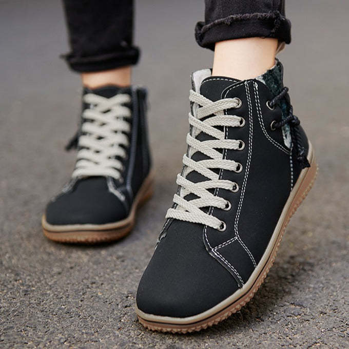 Women Ankle Boots Zipper Plush Orthopedic Shoes