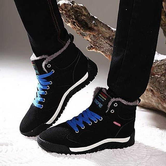 Men Warm Orthopedic Shoes Round Toe Ankle Snow Boots