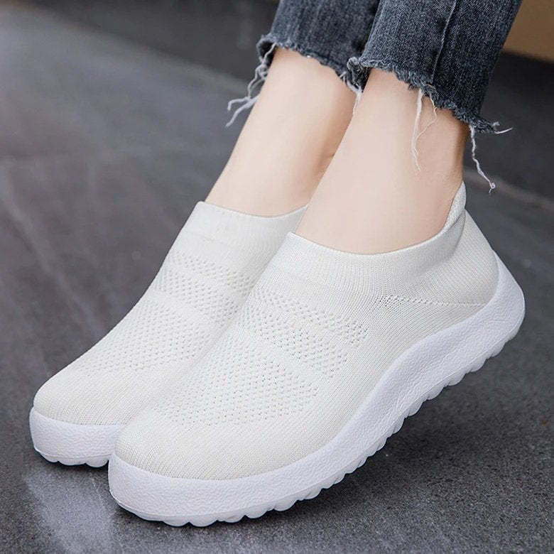 Orthopedic Shoes Women Breathable Wear-resistant Slip-ons Wowen Mesh Elegant Summer