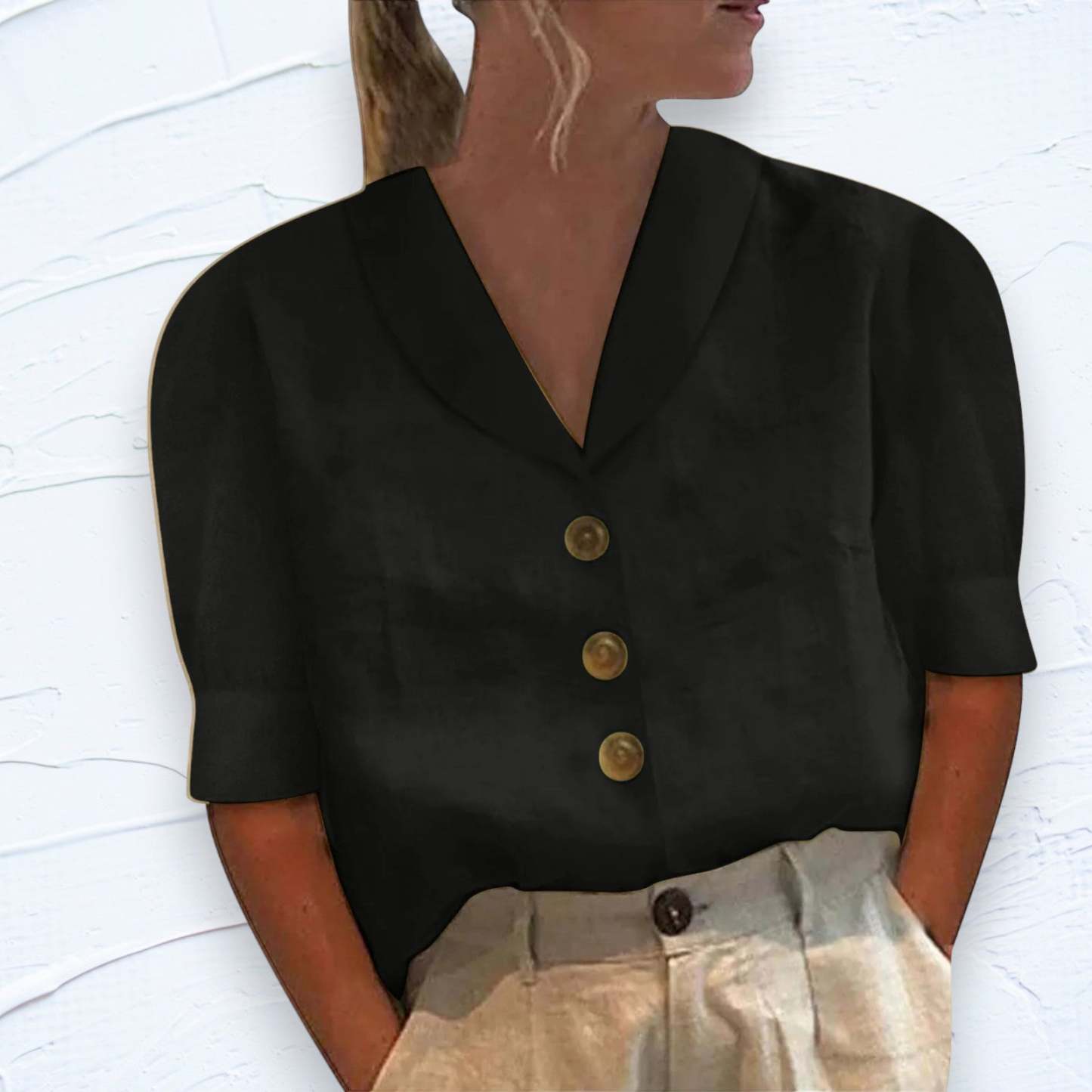 Stylish Button-Up Collared Shirt for Women