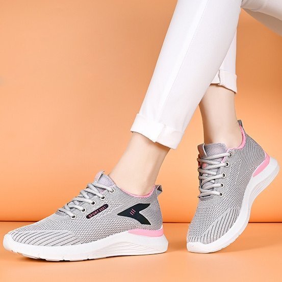 Women Platform Orthopedic Shoes Deodorization Mesh Lace-up Walking Sneakers