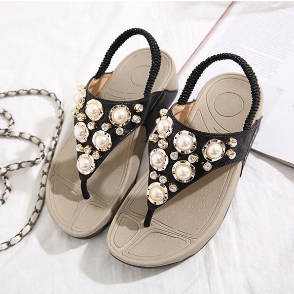 Arch Support Sandals For Women Back Strap Soft Thong Rhinestone Bling Flip-flops Stylish Summer Season