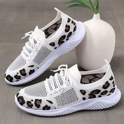 Orthopedic Shoes For Women Leopard Mesh Trendy Summer Sneakers