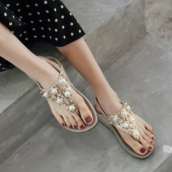 Arch Support Sandals For Women Back Strap Soft Thong Rhinestone Bling Flip-flops Stylish Summer Season