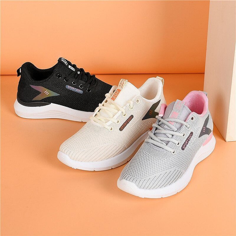 Women Platform Orthopedic Shoes Deodorization Mesh Lace-up Walking Sneakers