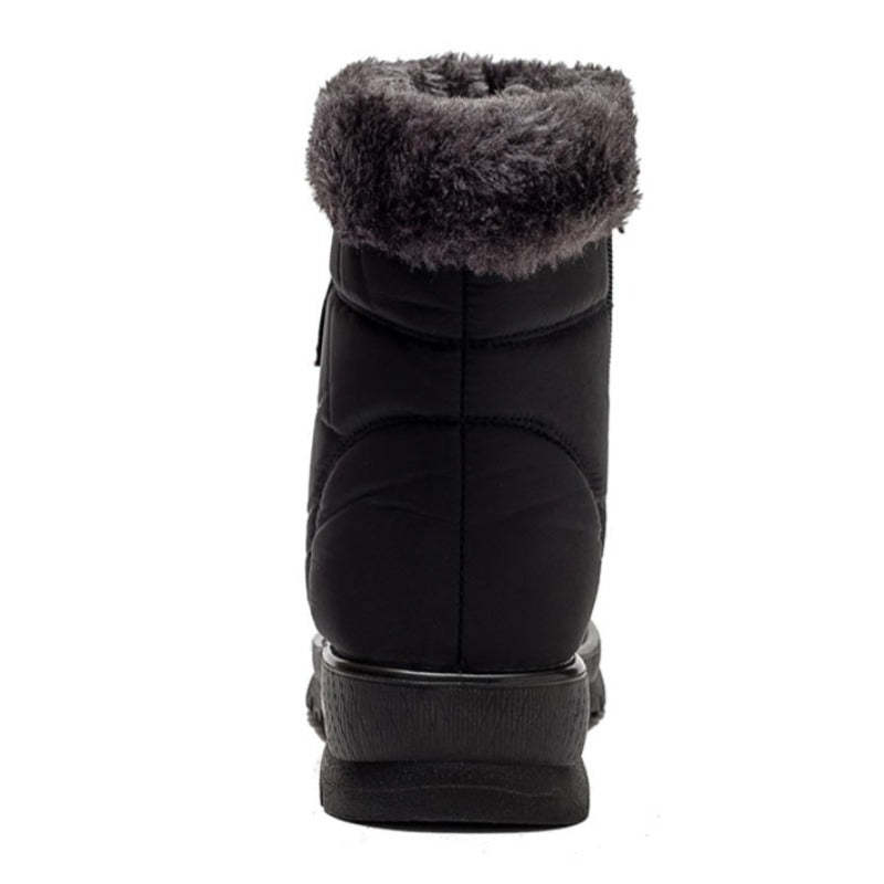 Women Casual Fur Snow Boots Nonslip Zipper Orthopedic Shoes