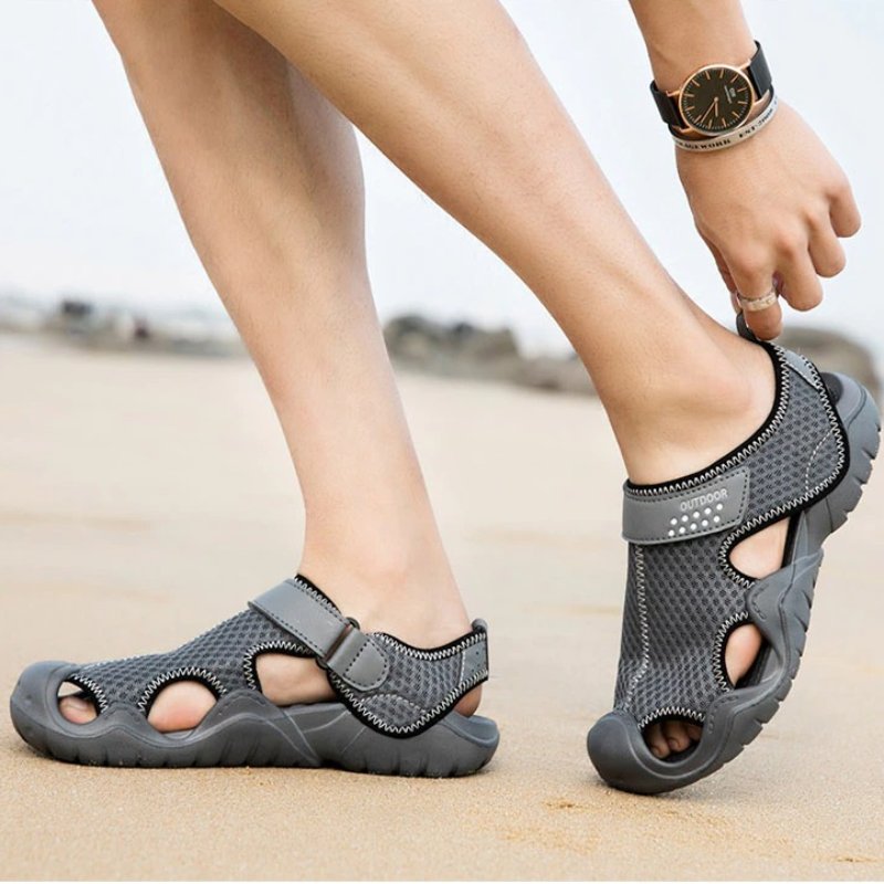Men Nonslip Hook&loop Orthopedic Sandals Anti-collision Summer