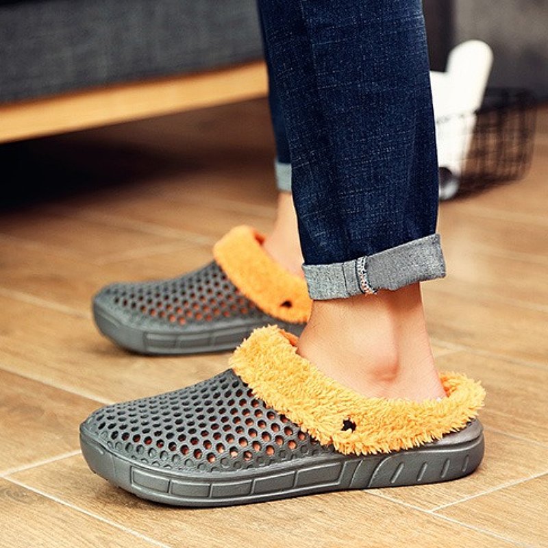 Women Nonslip PU Fur Slippers Family Indoor Slides